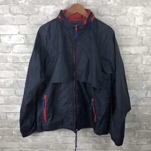 Vintage Nylon Black Ice Windbreaker Ski Jacket - Blue/Red - Mens Large